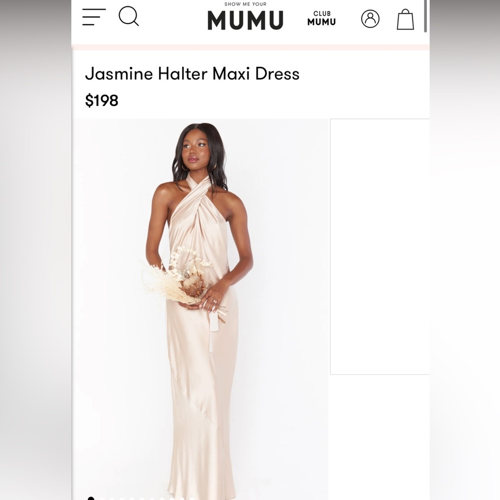 Show Me your Mumu Jasmine halter maxi bridesmaid dress size medium